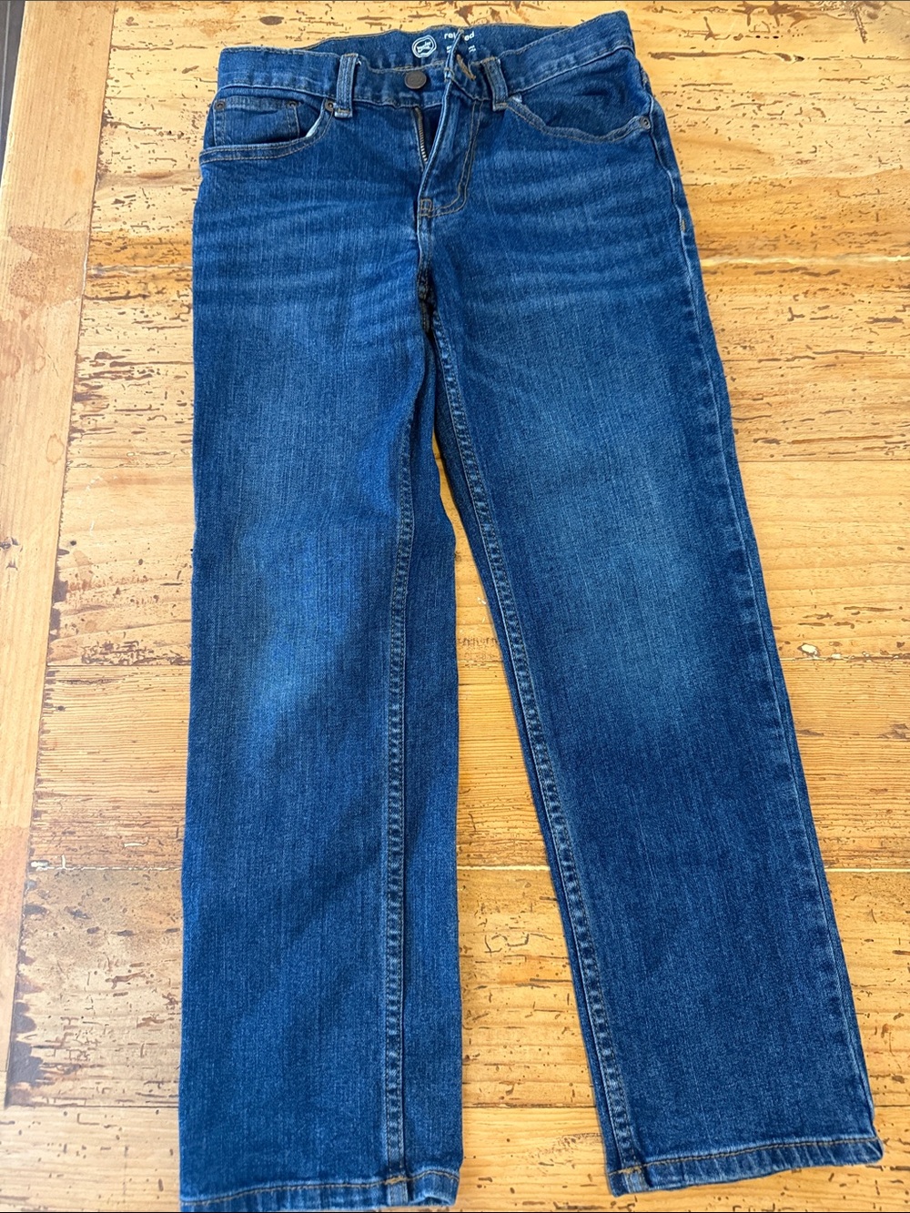 wonder nation Men's Straight Jeans in Dark Blue Wash
